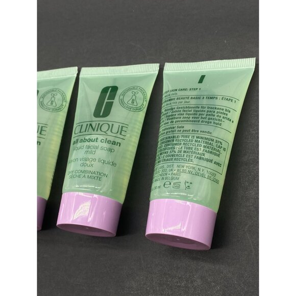 3 Clinique All About Clean Liquid Facial Soap Mild Mini 1 oz - Picture 6 of 8
